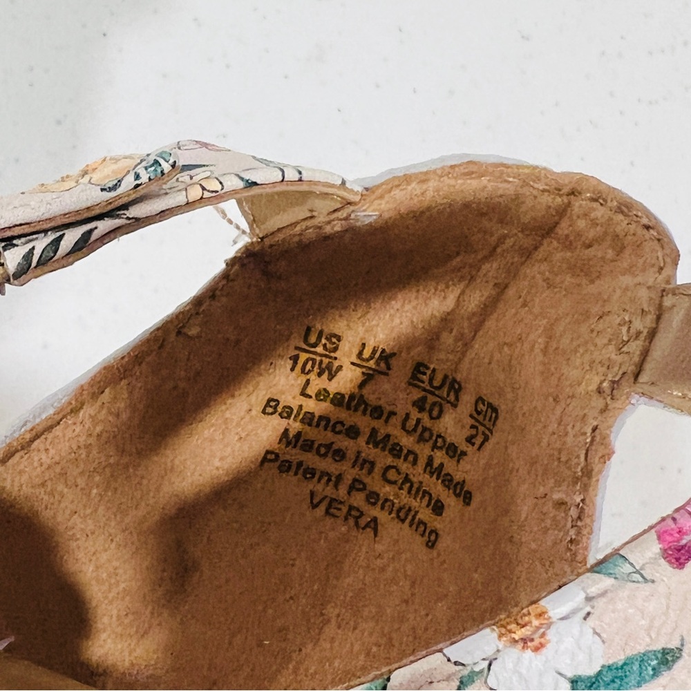 Naturalizer Women's Vera Heeled Sandal Floral Flower Print On Cream Nude 10W - Picture 5 of 6